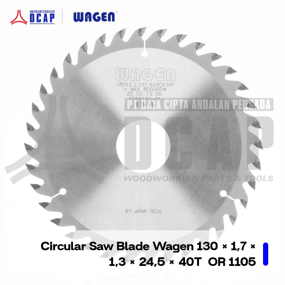 Circular saw blade Wagen 130 × 1.7 × 1.3 × 24.5 × 40T  OR 1105