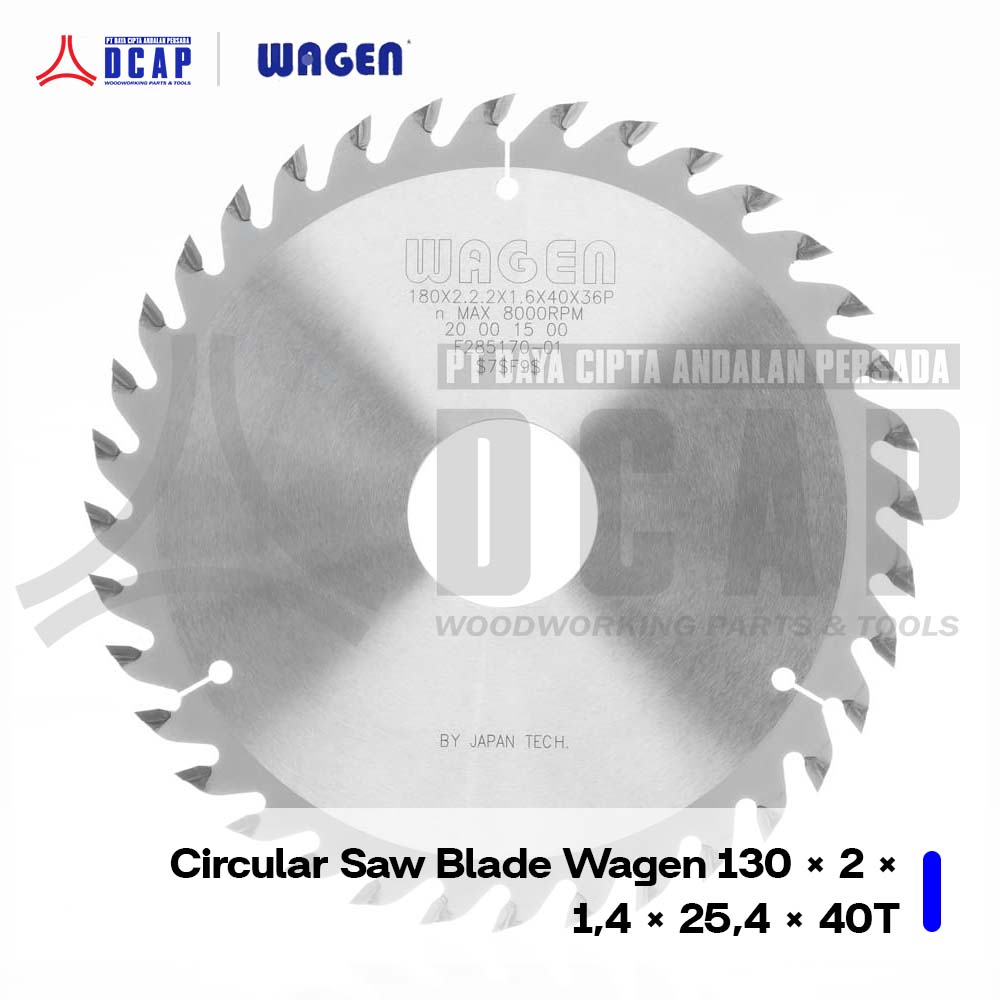 Circular saw blade Wagen 130 × 2 × 1.4 × 25.4 × 40T